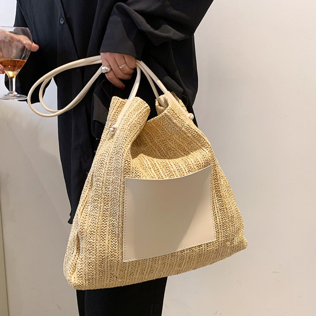 Hobo straw bag, women's summer versatile straw bag, fashionable shoulder hobo bag, large capacity tote bag - SJB-DIAMOND ELITES