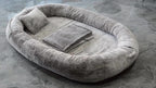 [Cozy Dog Bed] Orthopedic Faux Fur Dog Bed | Cozy Human-Sized Dog Bed For All Breeds - 71"x45"x14" With Blanket And Pillow, Washable, Includes Plush Pillow & Blanket Lootquake LLC