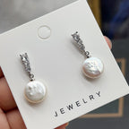 Classic Double Bead Baroque Stud Earrings Pi-Mart