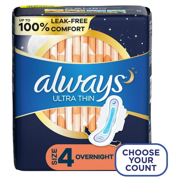 Always Ultra Thin Overnight Pads with Wings; Size 4 Overnight 36 Count EasyOptionXY LLC