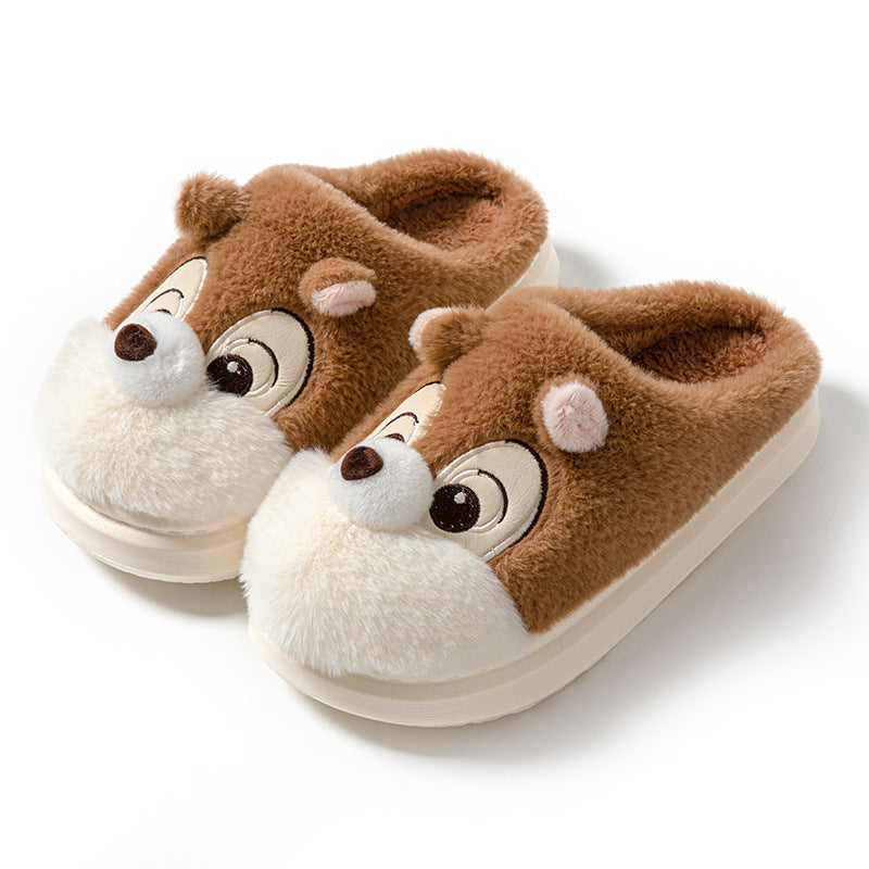 Cute Squirrel Home Decor Slippers Home Warm Pi-Mart