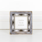 Thanksgiving Gobble Til Ya Wobble Tabletop Sign 5x5x1.5 Holiday Decor Party Cute Gift BandsCo Straps