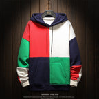 Fleece men's color block hoodie Pi-Mart