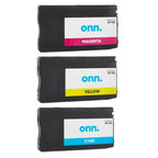 onn. Remanufactured 952 HP Standard Yield Ink Cartridges, Color, 3 Count