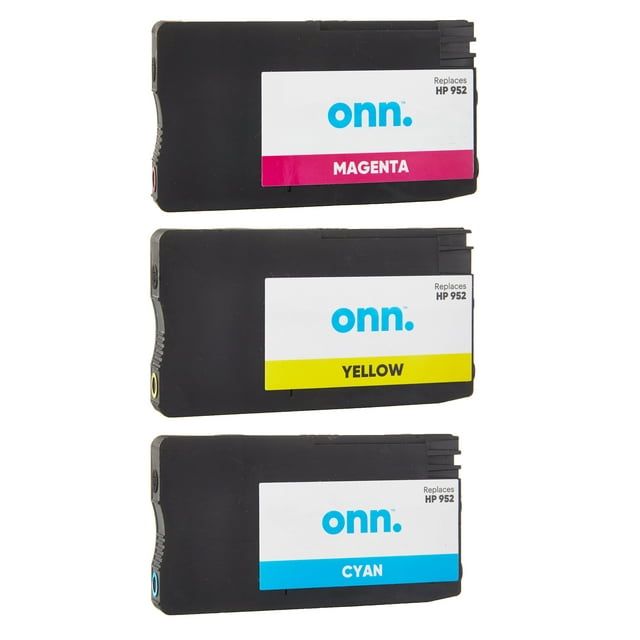 onn. Remanufactured 952 HP Standard Yield Ink Cartridges, Color, 3 Count