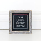 Black Chalkboard Style Wooden Christmas Sign Rustic Framed Holiday Wall Decor Set Of 4