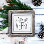 Get Merry 5 Inch Holiday Sign - Festive Home Decor Wooden Wall Plaque Christmas Mantel