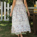 Women's Sleeveless Suspender Floral Dress - SJB-DIAMOND ELITES