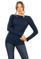EGI Exclusive Collections Merino Wool Blend Boat Neck Top with Long - SJB-DIAMOND ELITES