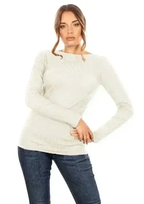 EGI Exclusive Collections Merino Wool Blend Boat Neck Top with Long - SJB-DIAMOND ELITES