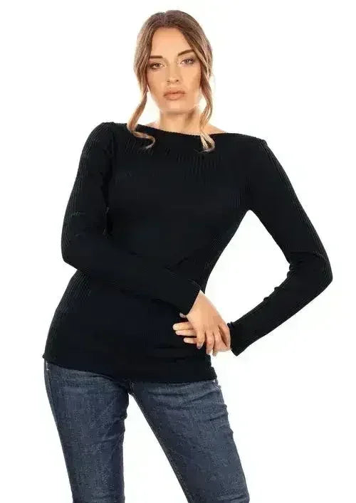 EGI Exclusive Collections Merino Wool Blend Boat Neck Top with Long - SJB-DIAMOND ELITES