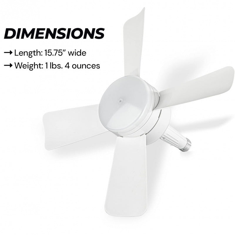 Socket Fan Light With Remote Adjustable Screw Mouth Intelligent Remote Control Integrated LED Fan Light Pi-Mart