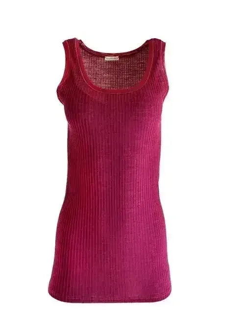 EGI Exclusive Collections Merino Wool Blend Tank Top with Tulle Trim. - SJB-DIAMOND ELITES