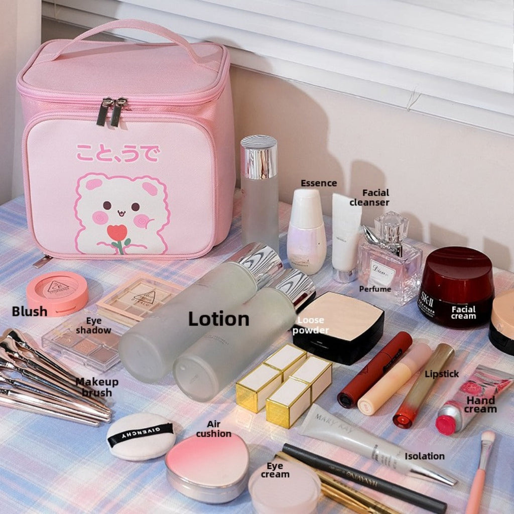 Cute Large Capacity Portable Storage Toilet Bag – Travel Bucket Cosmetic Bag for Women | Spacious Makeup Bag Organizers | Perfect Travel Makeup Bag - SJB-DIAMOND ELITES