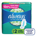 Always Ultra Thin Pads Long Absorbency Unscented with Wings; Size 2 42 Ct EasyOptionXY LLC