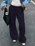 Wide Leg Drawstring Sweatpants THRIXINE
