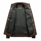 Men's Slim Fit PU Leather Jacket - Stand Collar Biker Style Motorcycle Coat