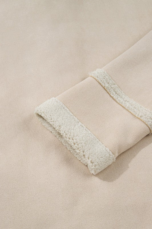 Western Suede Sherpa Lined Jacket THRIXINE