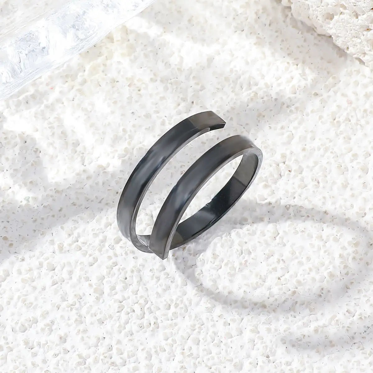 Design Titanium Steel Cross Open Adjustable Ring Lootquake LLC