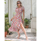 Women's Fashion Simple Print Swing Dress Pi-Mart