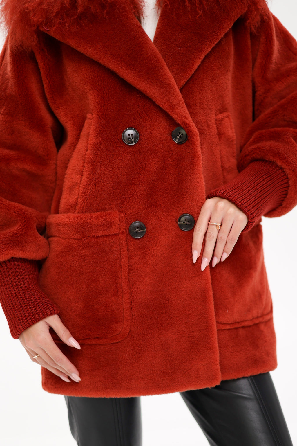 Genuine Lama Fur Peruvian Wool Coat - SJB-DIAMOND ELITES