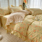 Bed Skirt Model Cotton Bedding Four-piece Set Sheet Quilt Cover Pi-Mart