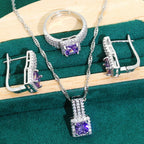 Zircon Bracelet Necklace Earring Ring Pi-Mart