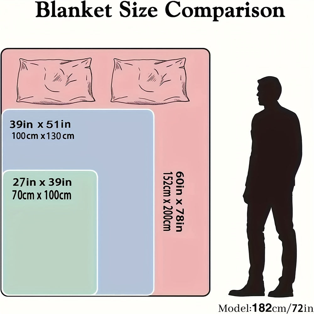 1pc Flannel Digital Printed Throw Blanket Sofa Blanket, Home Leisure Blanket, Air Conditioning Blanket, Nap Blanket, Soft And Comfortable Halloween Cute Hat Cat White Ghost Bat Pumpkin Bed Blanket Lootquake LLC