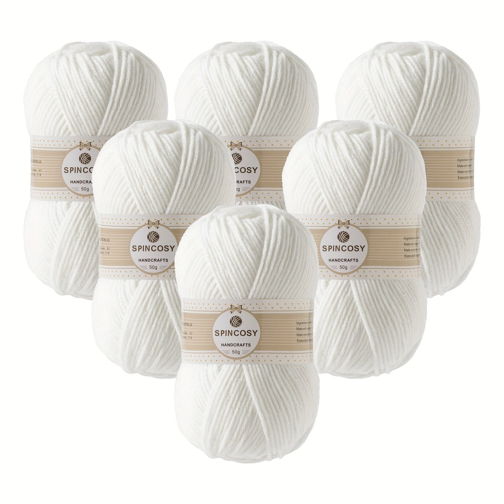 6pcs 4 Layers Hand-woven Crochet Yarn, Soft And Comfortable, 100% Acrylic Yarn, Suitable For DIY Crocheting And Knitting Scarf, Sweater, Shawl, Blanket, 1.76oz/pc