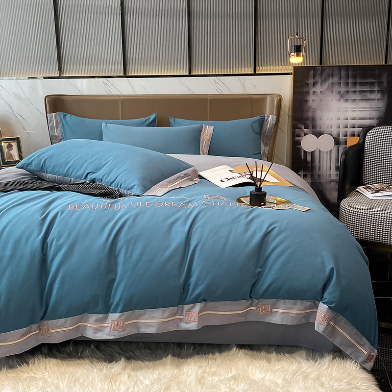 Pure Cotton Quilt Cover Linen Bed Sheet Autumn And Winter Set Pi-Mart