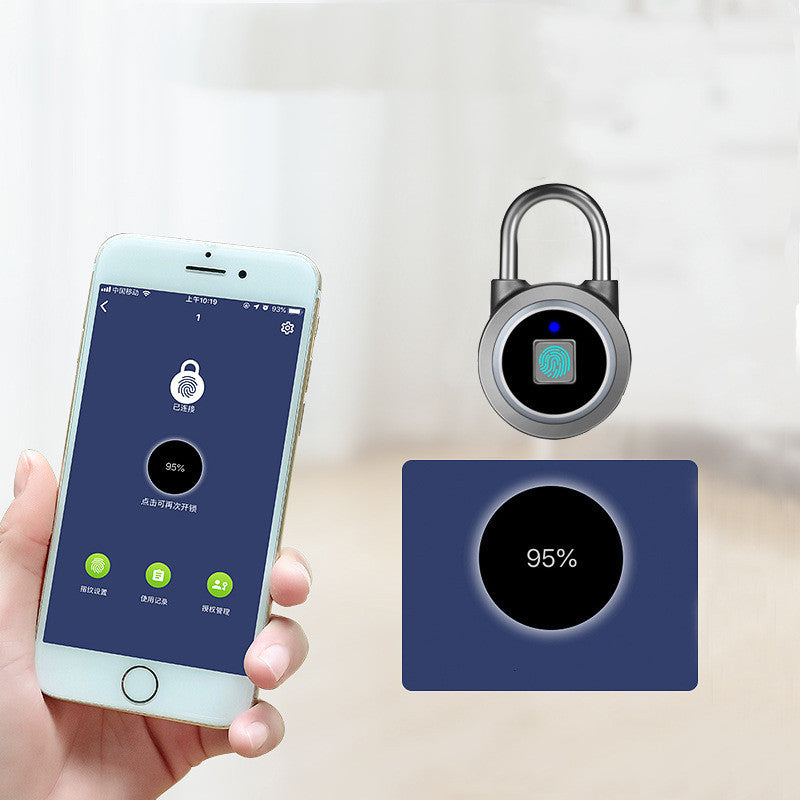 Fingerprint Bluetooth Padlock Travel Backpack Luggage Door Cabinet Pi-Mart