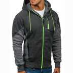 Men's Long Sleeve Hoodie Hoodie Zip Pocket Paneling Jacket Pi-Mart