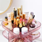 Rotating Acrylic Cosmetic Storage Box Transparent Pi-Mart
