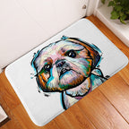 Pet dog flannel floor mat door mat printing foot mat anti-slip mat carpet Pi-Mart