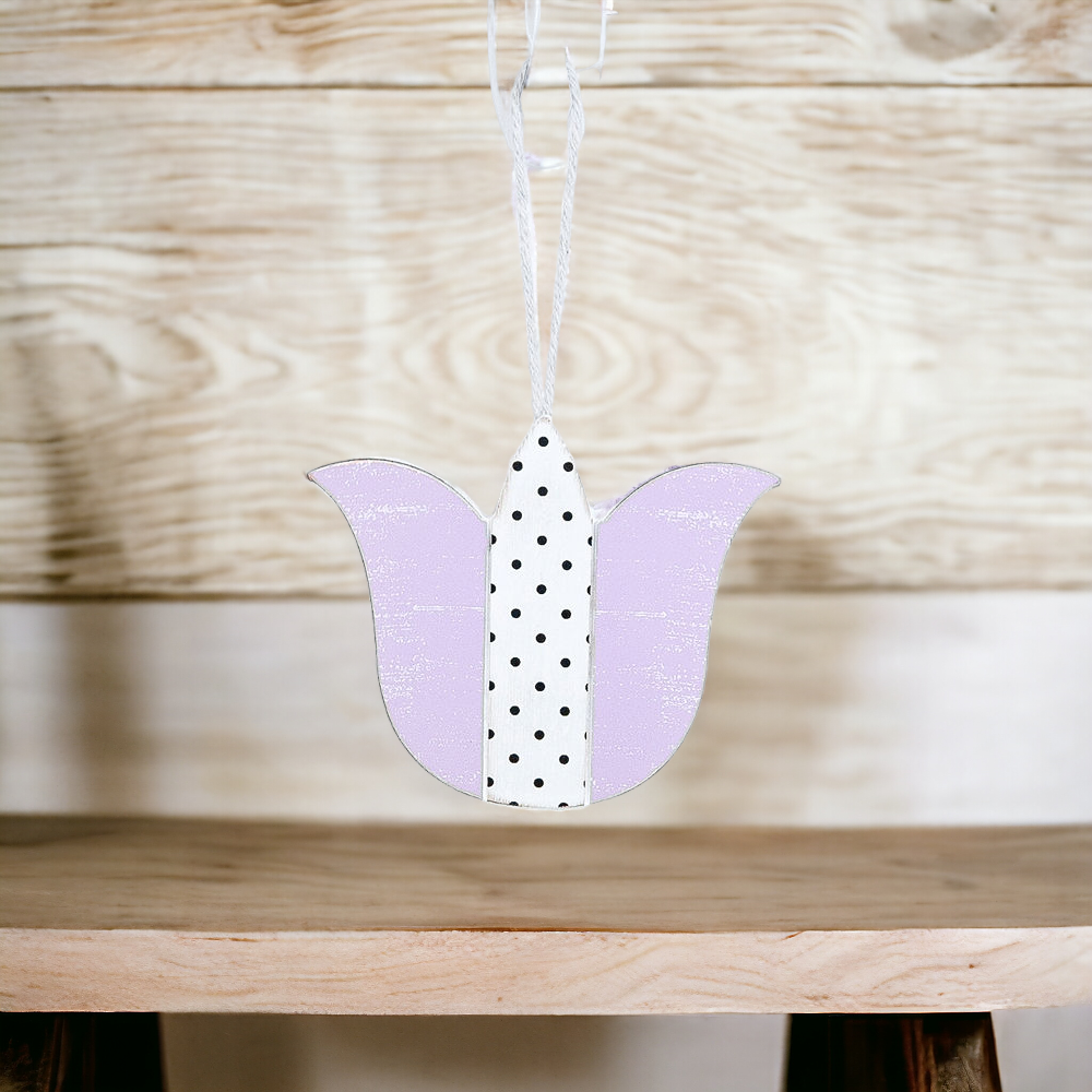 Easter Wooden Hanging Ornaments Set Rustic Spring Home Decor Bunny Egg Chick Handmade BandsCo Straps