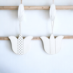 Easter Wooden Hanging Ornaments Set Rustic Spring Home Decor Bunny Egg Chick Handmade BandsCo Straps