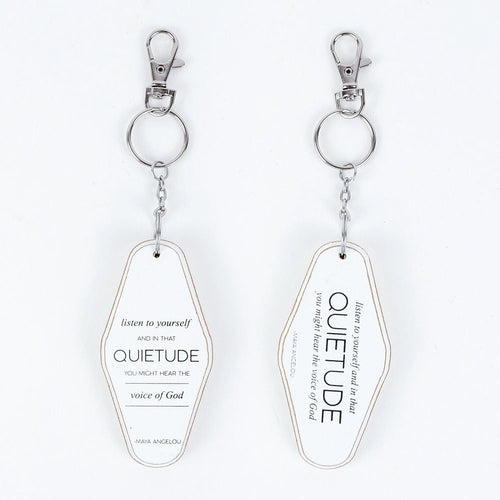 Wooden Inspirational Keychains Double Sided Engraved Motivational Messages Vertical Horizontal BandsCo Straps