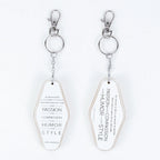 Wooden Inspirational Keychains Double Sided Engraved Motivational Messages Vertical Horizontal BandsCo Straps