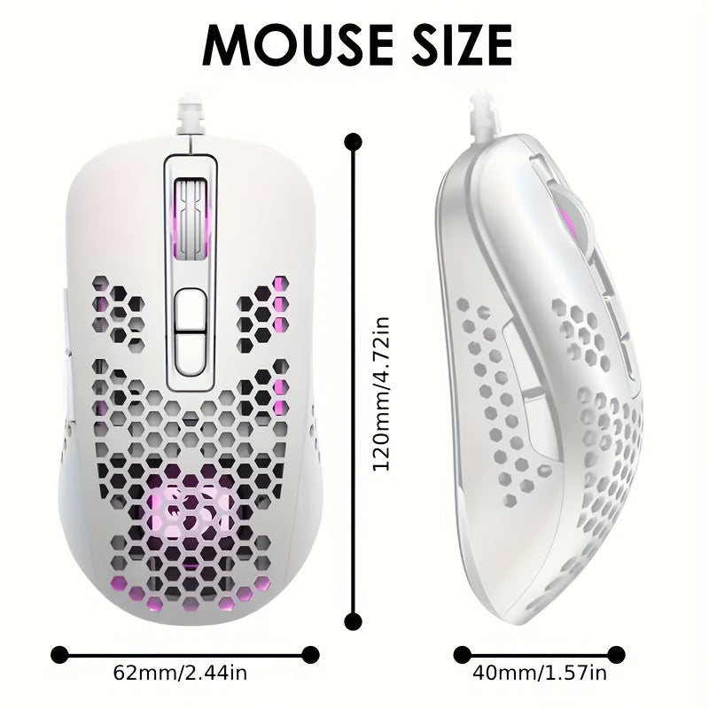 ATTACK SHARK Ultra-Light Wired Gaming Mouse with Honeycomb Design, Breathable Backlighting & USB Optical - Compatible with Windows, Xbox, PS4, Mac, HP, Acer, ATTACK SHARK Lootquake LLC