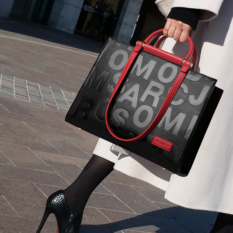 Female Large Capacity Top-Handle Bag Lady's Handbag Casual Tote Girl Messenger Bag Pi-Mart