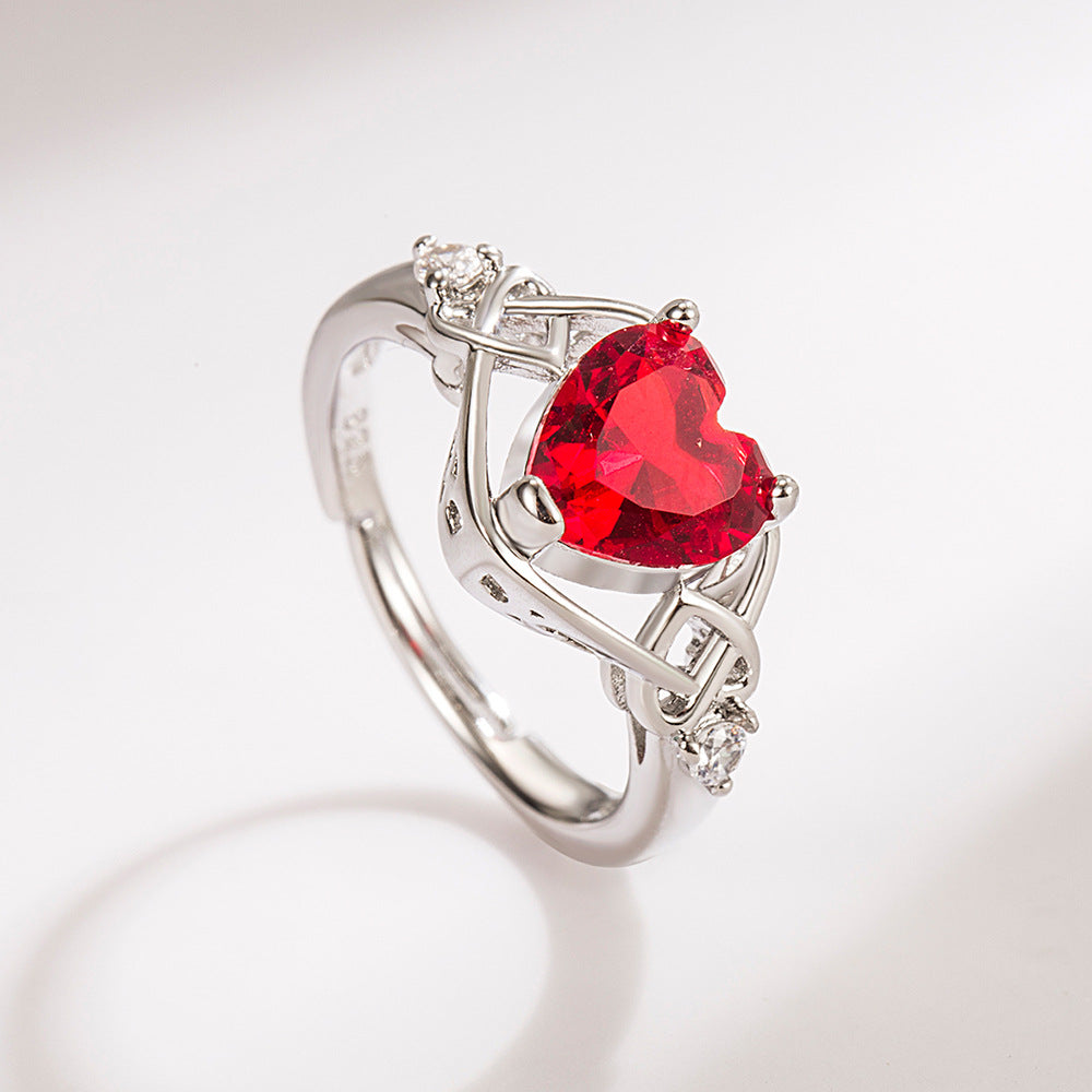 Heart-shaped Ruby Jewelry Suit Pi-Mart