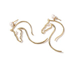 Fashion Horse Head Earrings Female Temperament European and American Exaggerated Ear Jewelry Lootquake LLC