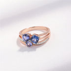 Sterling Silver Tan Sang Rose Gold Color Separation Plating Ring Pi-Mart