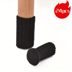 24pcs Cloth Table And Chair Leg Socks Woolen High Elastic Floor Protectors Non Slip Chair Leg Feet Socks Covers Furniture Caps Set, Fit Diameter From, Knitted Furniture Pads Lootquake LLC