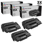 LD Compatible Replacement for HP 55A CE255A Black Toner Cartridge 3-Pack for 500 MFP M525dn, 500 MFP M525f, flow MFP M525c, M521dn MFP, MFP M521dw, P3010, P3015, P3015d, P3015dn, P3015n, P3015x