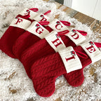 1pc Knitted Christmas Socks Stocking Gift Bag - Embroidered Alphabet, Candy Design, Scene Decor, Room Decor, Home Decor, Holiday Party Decor, Festive Gift Idea for Family and Friends Lootquake LLC