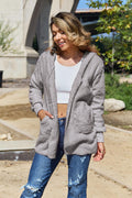 Women Full Size Teddy Hooded Jacket with Pockets Cozy Casual Jacket Comfortable Women Jacket Stevvex