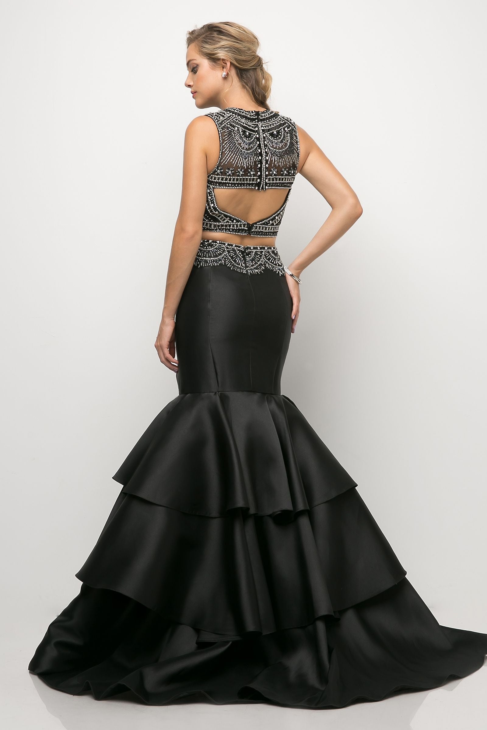 Beaded bodice 2 Piece Mermaid Gown Purplish Diva