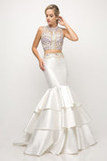 Beaded bodice 2 Piece Mermaid Gown Purplish Diva