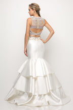 Beaded bodice 2 Piece Mermaid Gown Purplish Diva
